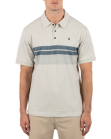The Hurley Mens Printed Stripe Slub Polo Shirt in Bone