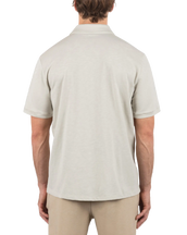 The Hurley Mens Printed Stripe Slub Polo Shirt in Bone