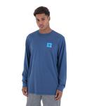 The Hurley Mens Corner Long Sleeve T-Shirt in Abyss