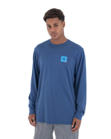 The Hurley Mens Corner Long Sleeve T-Shirt in Abyss