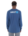 The Hurley Mens Corner Long Sleeve T-Shirt in Abyss