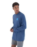 The Hurley Mens Corner Long Sleeve T-Shirt in Abyss