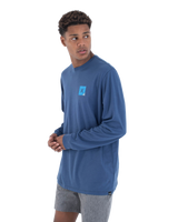 The Hurley Mens Corner Long Sleeve T-Shirt in Abyss