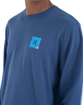 The Hurley Mens Corner Long Sleeve T-Shirt in Abyss