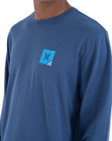 The Hurley Mens Corner Long Sleeve T-Shirt in Abyss