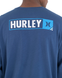 The Hurley Mens Corner Long Sleeve T-Shirt in Abyss