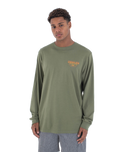 The Hurley Mens Customs Long Sleeve T-Shirt in Malverde