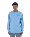 The Hurley Mens Customs Long Sleeve T-Shirt in Aquifer Heather