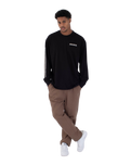 The Hurley Mens Dept Long Sleeve T-Shirt in Black