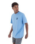 The Hurley Mens Corner T-Shirt in Aquifer Heather
