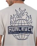 The Hurley Mens Global Fire T-Shirt in Bone