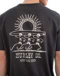 The Hurley Mens Struttin Bones T-Shirt in Dark Stone Grey