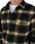 The Hurley Mens Portland Heavywight Flannel Shirt in Black