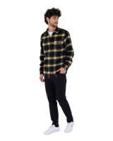 The Hurley Mens Portland Heavywight Flannel Shirt in Black