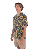 The Hurley Mens Dogpatch Camp Shirt in Black