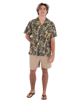 The Hurley Mens Dogpatch Camp Shirt in Black