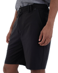 The Hurley Mens Phantom Heather Walkshorts in Black