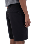 The Hurley Mens Phantom Heather Walkshorts in Black