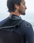 Comp+ 5/4mm Chest Zip Wetsuit in Black & Blue Nights