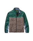 The Passenger Mens Set Off Corduroy Zip Fleece Jacket in Deep Ocean & Slate Grey