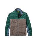 The Passenger Mens Set Off Corduroy Zip Fleece Jacket in Deep Ocean & Slate Grey