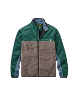 The Passenger Mens Set Off Corduroy Zip Fleece Jacket in Deep Ocean & Slate Grey