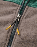 The Passenger Mens Set Off Corduroy Zip Fleece Jacket in Deep Ocean & Slate Grey