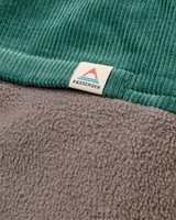 The Passenger Mens Set Off Corduroy Zip Fleece Jacket in Deep Ocean & Slate Grey