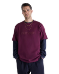 The New Balance Mens Numeric Cotton T-Shirt in Mulled Wine