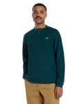The New Balance Mens Numeric Waffle Knit Long Sleeve Henley T-Shirt in Medusa