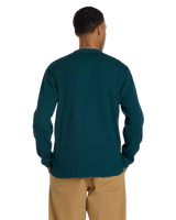 The New Balance Mens Numeric Waffle Knit Long Sleeve Henley T-Shirt in Medusa