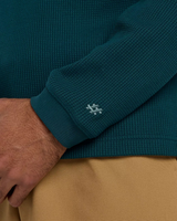 The New Balance Mens Numeric Waffle Knit Long Sleeve Henley T-Shirt in Medusa