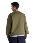 The New Balance Mens Numeric French Terry Sweatshirt in Olive