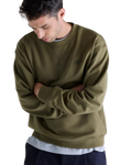 The New Balance Mens Numeric French Terry Sweatshirt in Olive