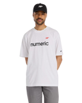The New Balance Mens Numeric Linear Logo T-Shirt in White