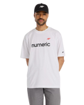 The New Balance Mens Numeric Linear Logo T-Shirt in White