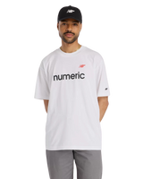 The New Balance Mens Numeric Linear Logo T-Shirt in White