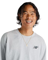 The New Balance Mens Numeric Small Logo T-Shirt in Athletic Grey