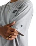The New Balance Mens Numeric Small Logo T-Shirt in Athletic Grey