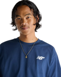 The New Balance Mens Numeric Small Logo T-Shirt in Navy