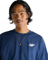 The New Balance Mens Numeric Small Logo T-Shirt in Navy