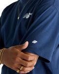 The New Balance Mens Numeric Small Logo T-Shirt in Navy