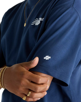The New Balance Mens Numeric Small Logo T-Shirt in Navy