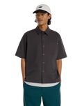 Numeric Button Up Shirt in Faded Black