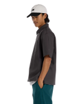 Numeric Button Up Shirt in Faded Black