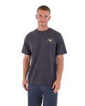 The Hurley Mens Printing Press Bolud T-Shirt in Dark Stone Grey