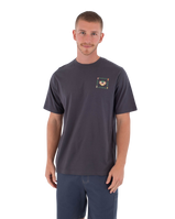 The Hurley Mens Printing Press Bolud T-Shirt in Dark Stone Grey