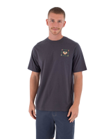 The Hurley Mens Printing Press Bolud T-Shirt in Dark Stone Grey