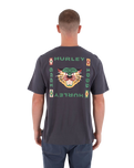 The Hurley Mens Printing Press Bolud T-Shirt in Dark Stone Grey