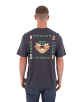 The Hurley Mens Printing Press Bolud T-Shirt in Dark Stone Grey